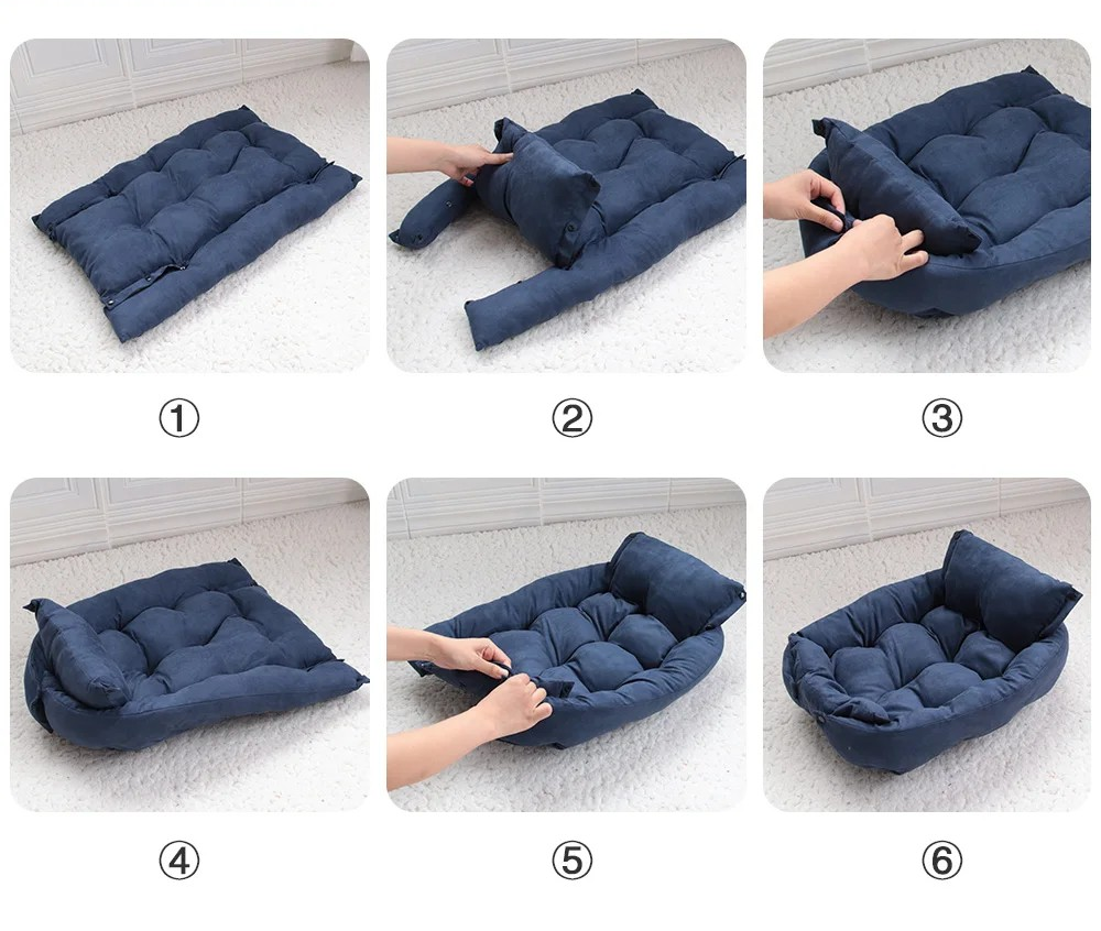 Lux Plush Dog Bed Blue