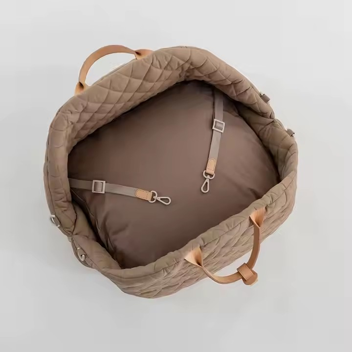 Brown Quilted Waterproof Deluxe Pet Carrier (