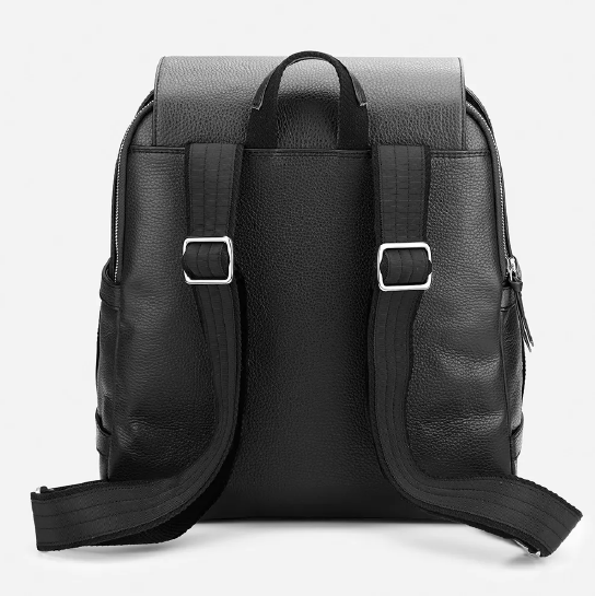 Black Pebble-Grain Leather Pet Carrier Backpack
