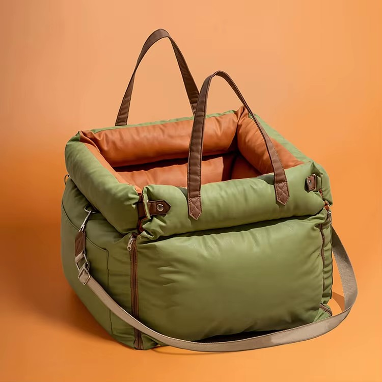 Premium Green Pet Travel Carrier & Car Seat Booster