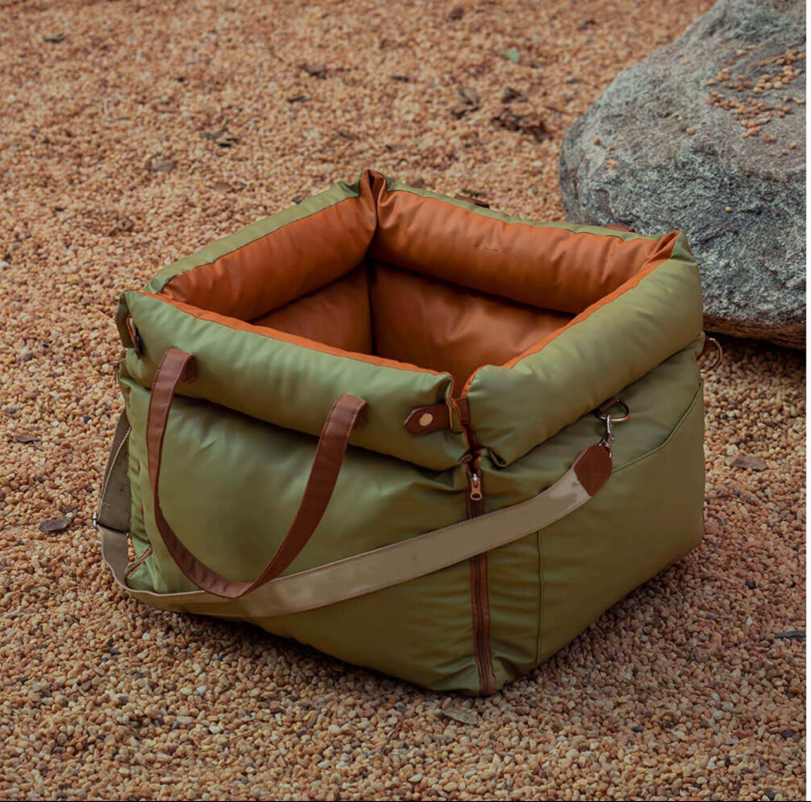 Premium Green Pet Travel Carrier & Car Seat Booster