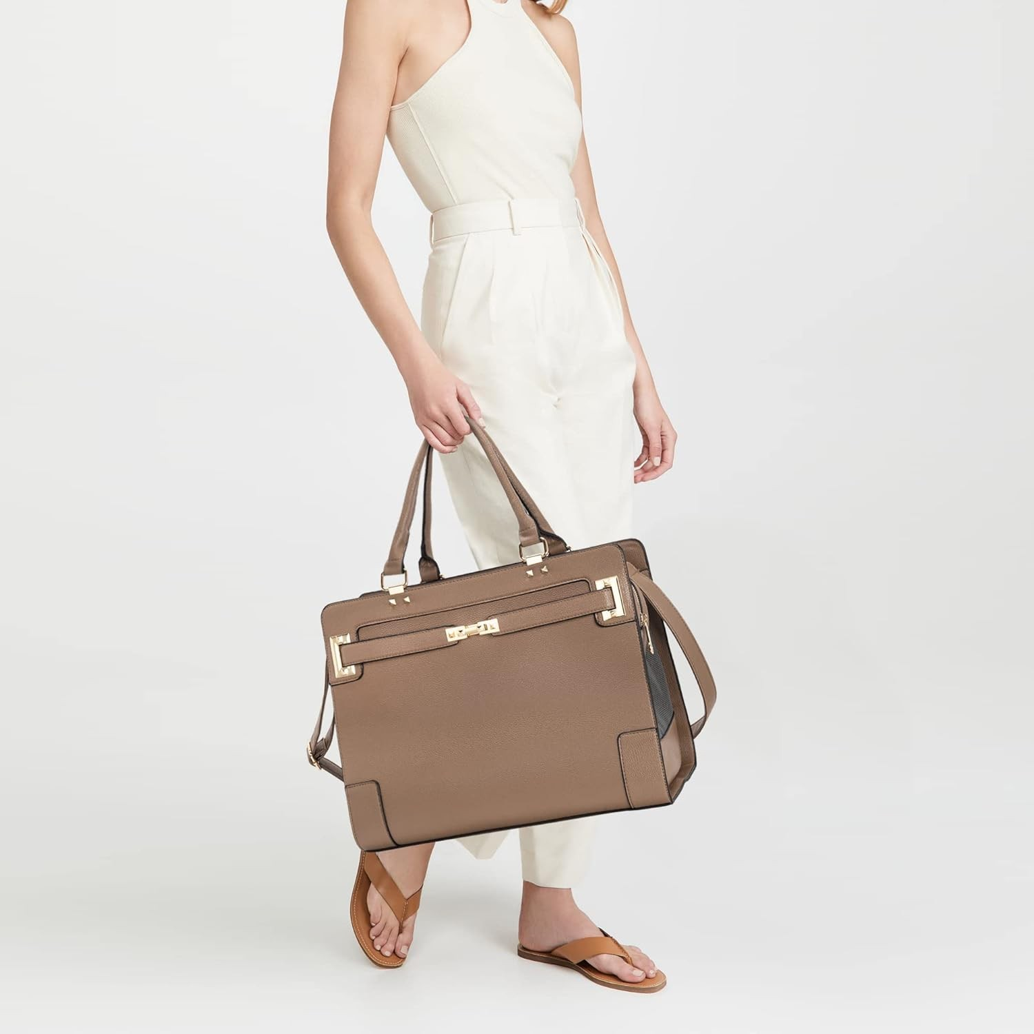 Luxury Designer Pet Carrier Tote - Khaki