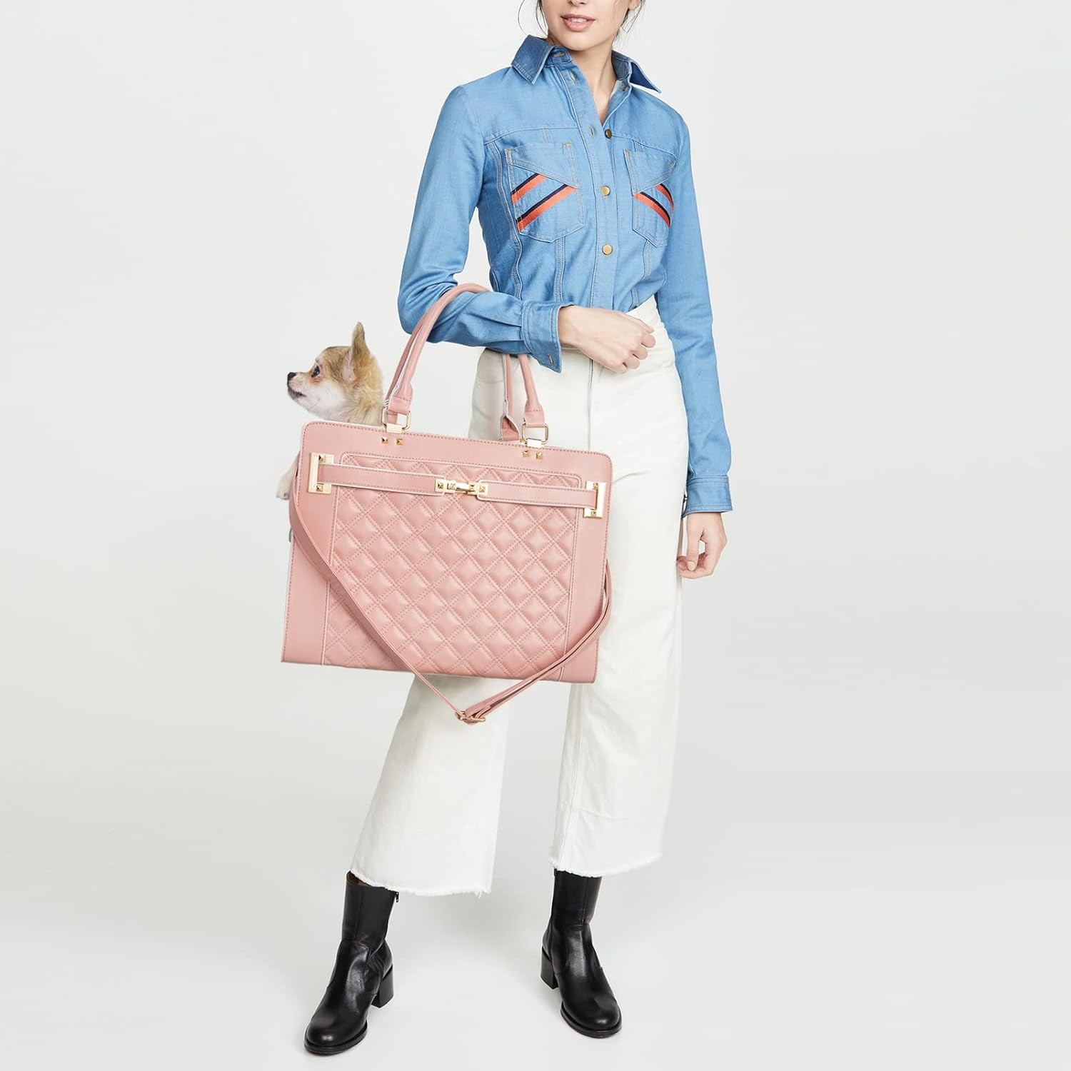 Luxury Designer Pet Carrier Tote - PINK