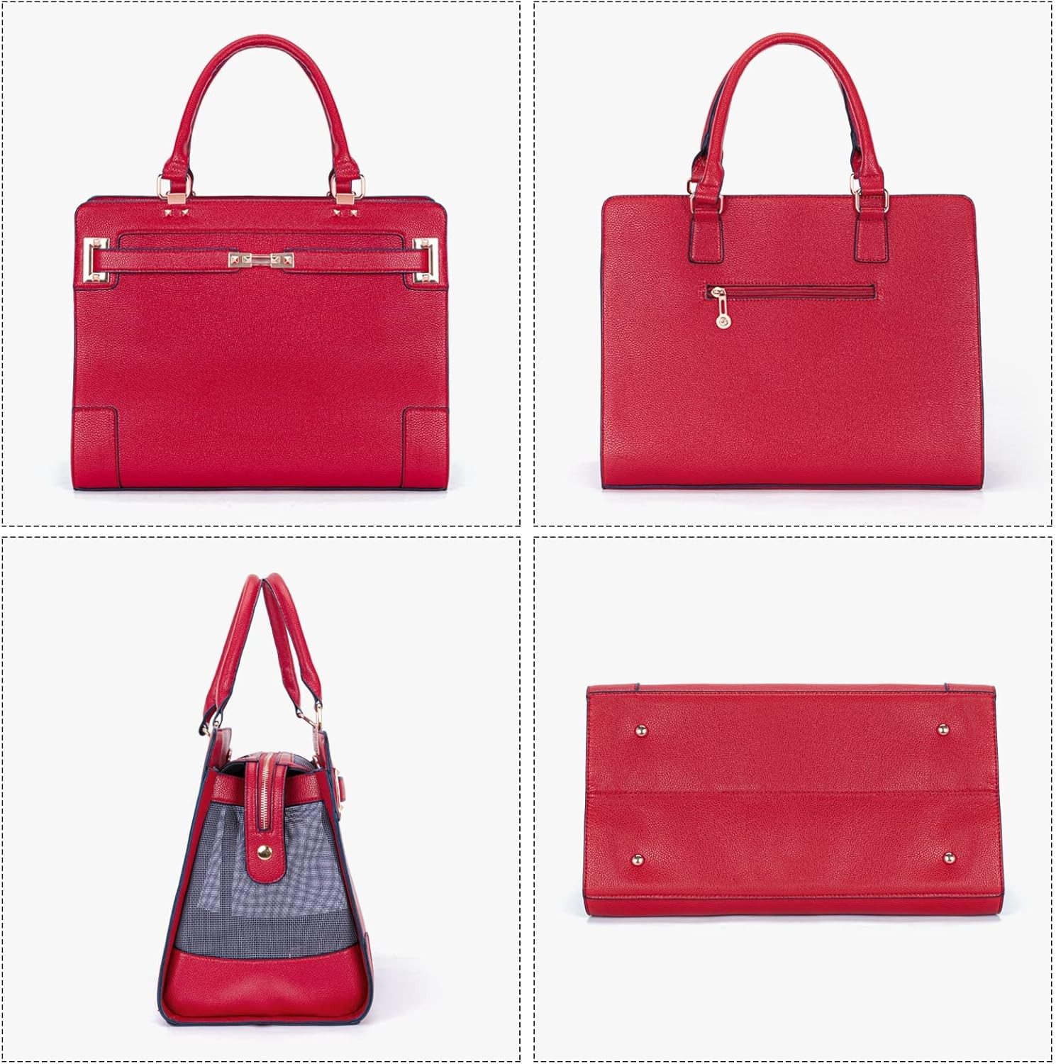 Luxury Designer Pet Carrier Tote - Red