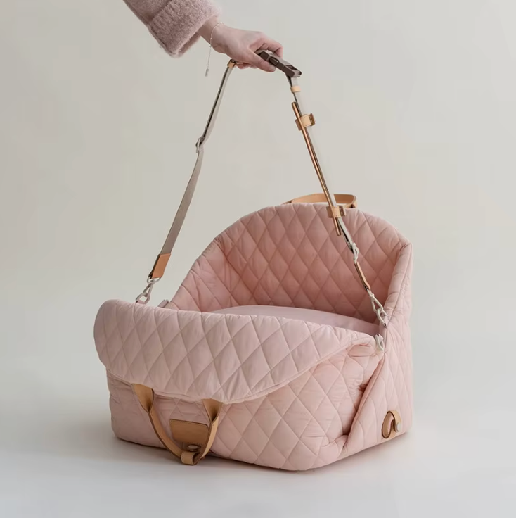 Pink Quilted Waterproof Deluxe Pet Carrier