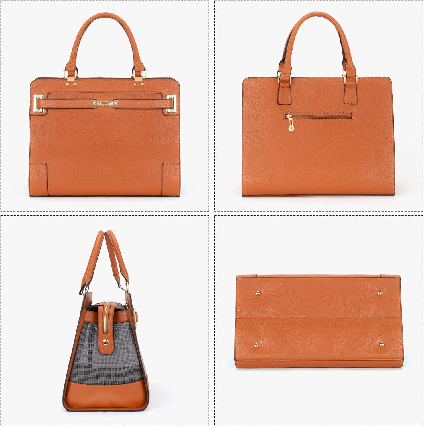 Luxury Designer Pet Carrier Tote - Brown