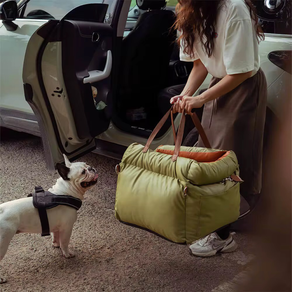 Premium Green Pet Travel Carrier & Car Seat Booster
