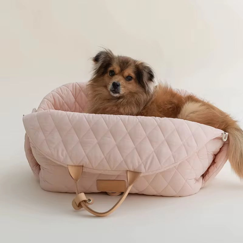 Pink Quilted Waterproof Deluxe Pet Carrier