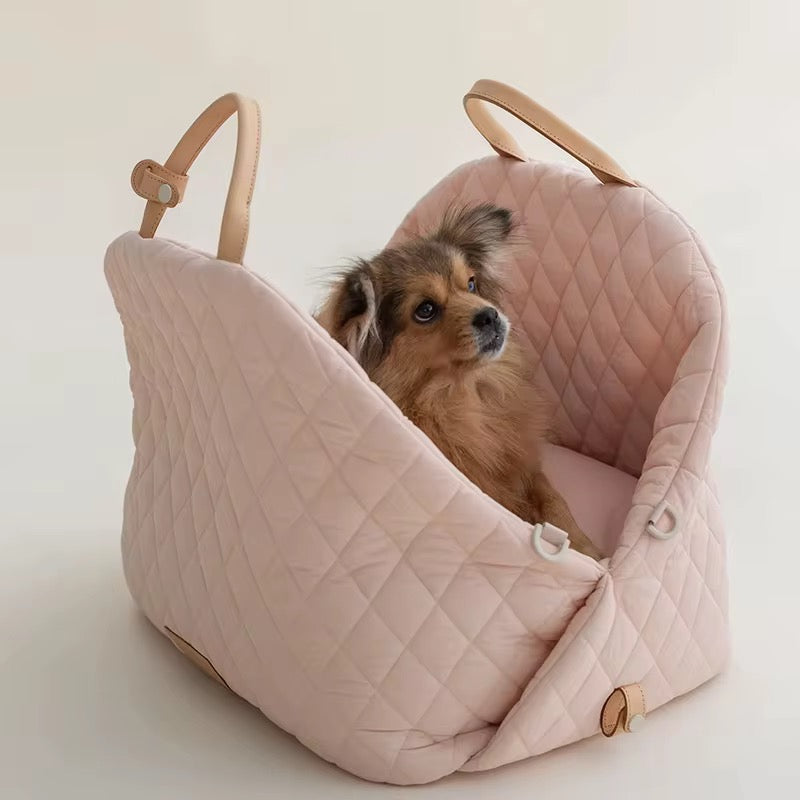 Pink Quilted Waterproof Deluxe Pet Carrier