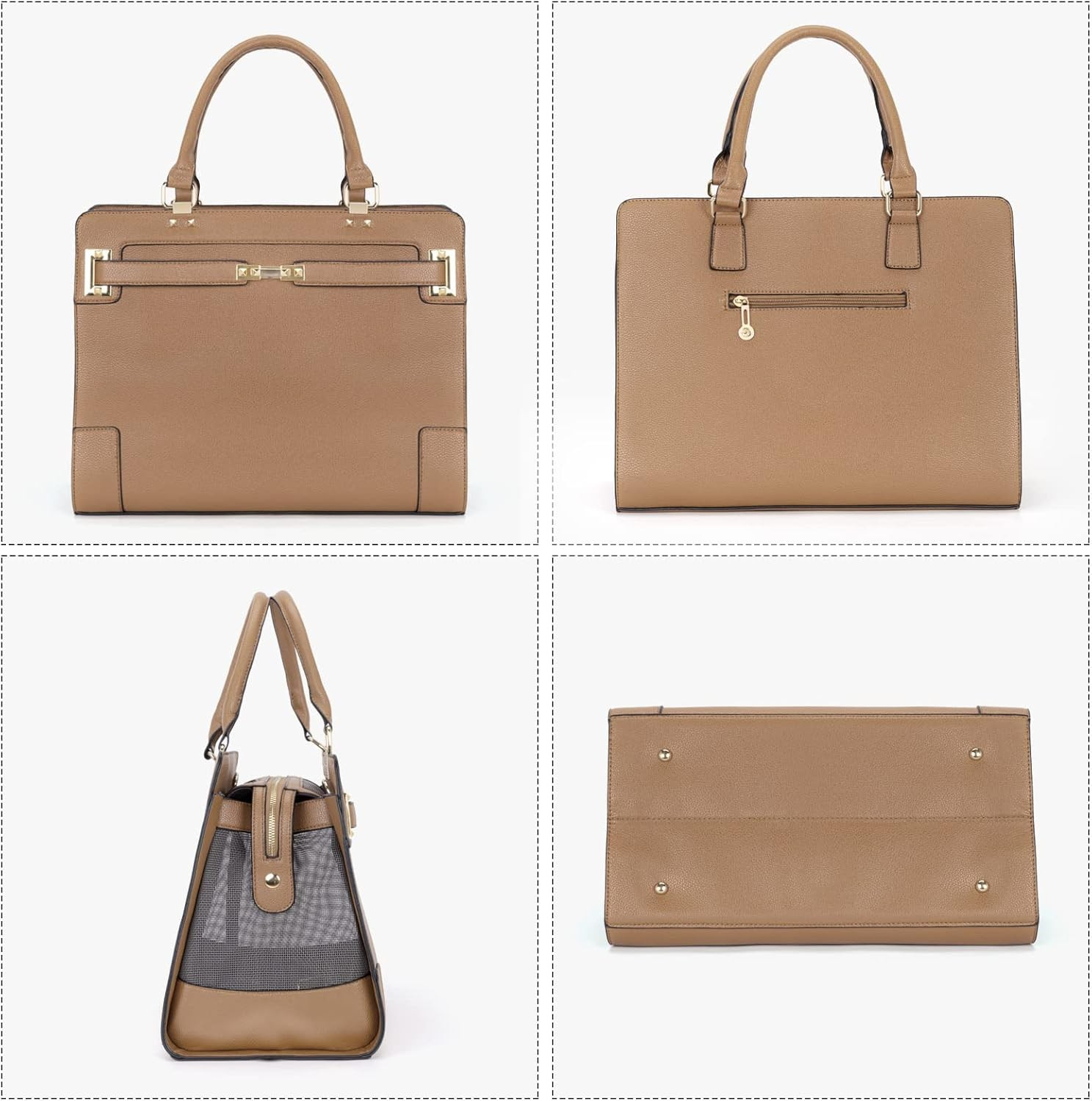 Luxury Designer Pet Carrier Tote - Khaki