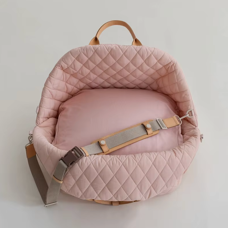 Pink Quilted Waterproof Deluxe Pet Carrier