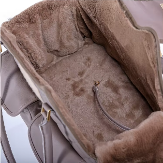 Taupe Quilted Pebble Dog Carrier Bag