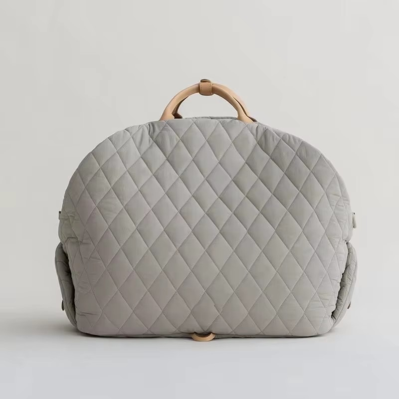 Gray Quilted Waterproof Deluxe Pet Carrier